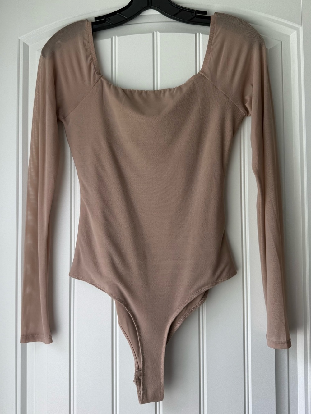 Sheer nude pink long sleeve bodysuit - Picture 2 of 4